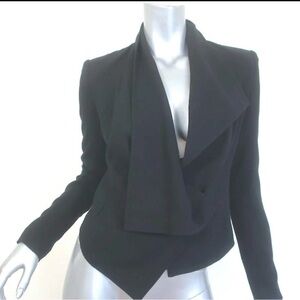 HELMUT Helmut Lang Flash Draped Blazer Black Silk-Blend Size Small